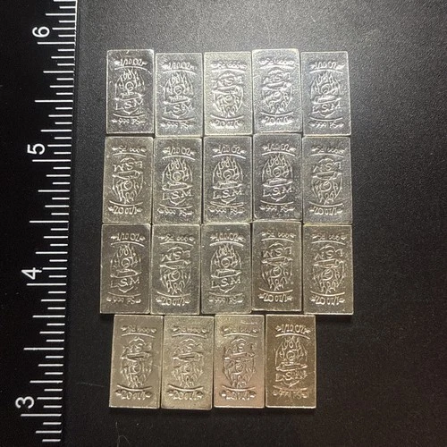 Lot of 19 - 1/10 oz 999 Fine Silver Bars LSM Local Silver Mint Barter Bag 1.9 oz