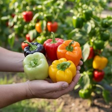 500 Mixed Color Sweet Bell Pepper Seeds Red Yellow Orange Green Peppers