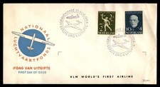 Mayfairstamps Netherlands FDC 1954 Airplane KLM Jeued en Luchtvaart First Day Co