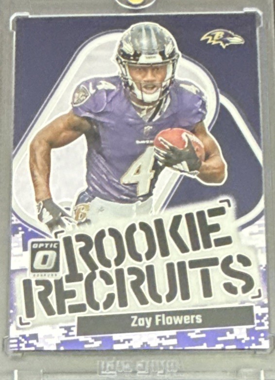 2023 DONRUSS OPTIC ROOKIE RECRUITS PURPLE STARS PRIZM ZAY FLOWERS RC 7/25