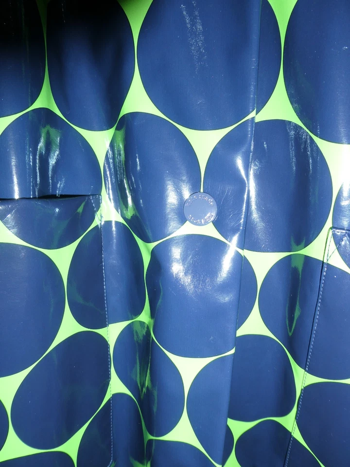 NEW Kate Spade Rain Coat Giant Polka Dot Blue/Green LARGE RRP £400.00 - UK 14/16 - image 3 of 4