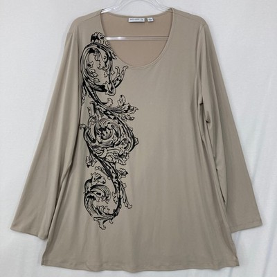 トップス Susan sale Set of Two Susan Graver Tops Large Stretch Liquid Knit Comfy