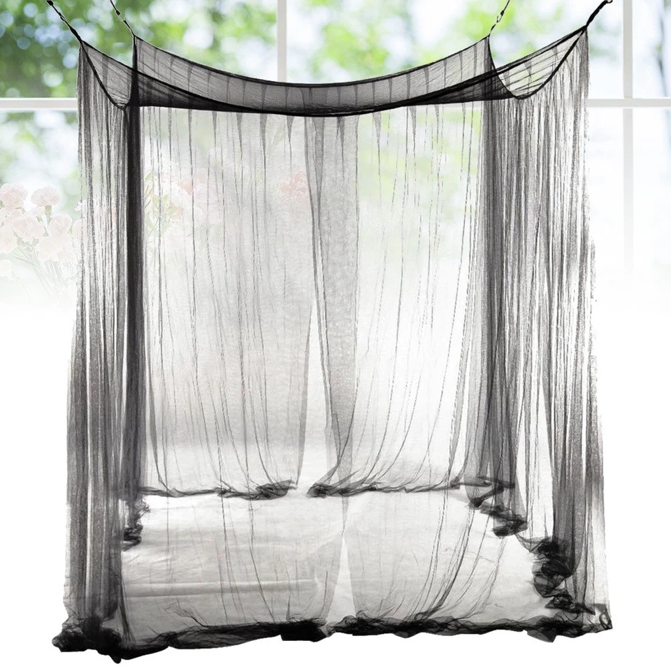 Style européen 4 Corner Post Bed Canopy Mosquito Net Full Netting Literie - Photo 4/4