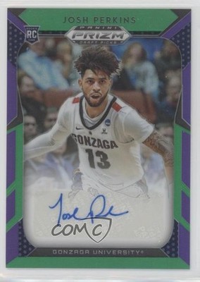 2019 Panini Prizm Draft Picks Purple & Green 190/199 Josh Perkins #60 Auto 3hd