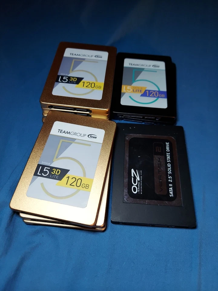 Bulk Lot Qty 10 Fully Tested Good Mixed 120GB 2.5" SATA SSD Solid State Drive - Image 2 of 2