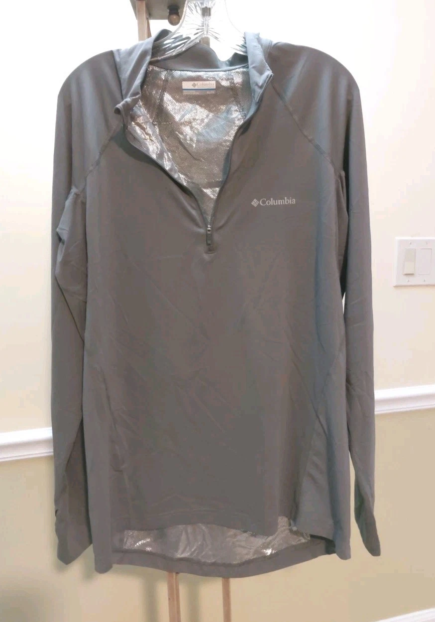 Columbia Quarter-zip Pullover Sz XL Omni-Heatthermal-reflective Silver Interior