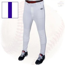 Rawlings Launch Tweener Jogger Piped Mens Baseball Pants with PURPLE Piping
