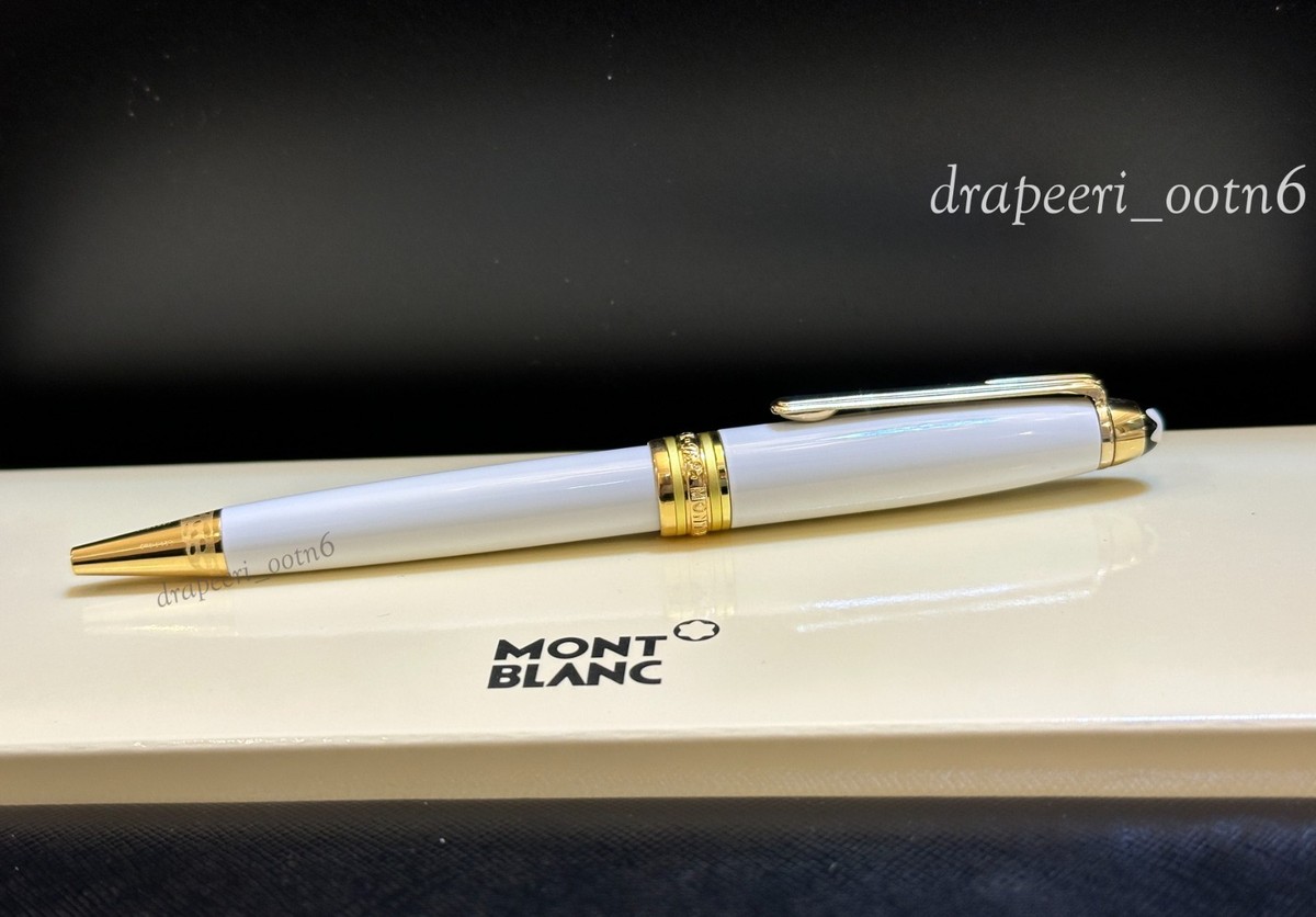 Montblanc Meisterstuck 164P White Classique Gold Trim Ballpoint