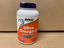 NOW Supplements Ultra Omega-3 500 EPA and 250 DHA 02/2027 180 Fish Softgels