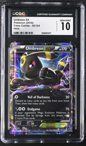CGC 10 GEM MINT Umbreon EX 2016 Fates Collide 55/124 Holo Pokemon Card