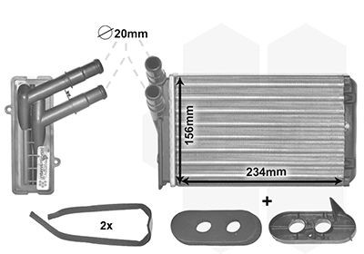 Van Wezel 58006060 WäRmetauscher, Innenraumheizung FüR Audi Seat Skoda Vw-image