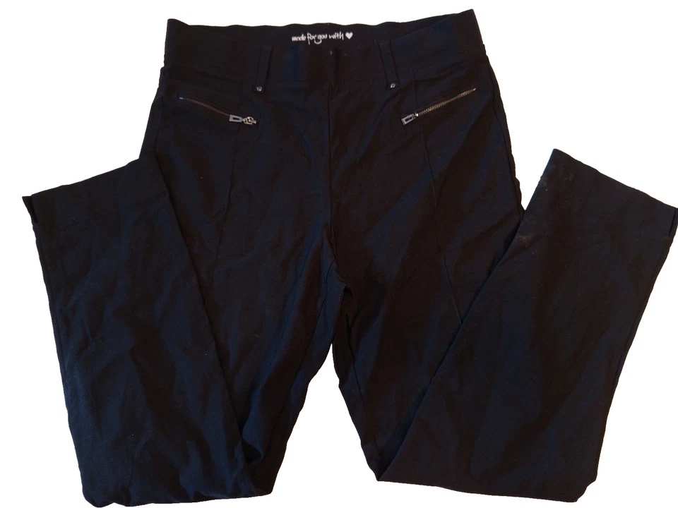 Pantalon femme C&A Canda noir coupe droite taille 42 poches zippées - Photo 1/4