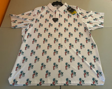 NWT's Callaway Stretch Bright White Cocktails Golf Polo Shirt 2XLT Tall $94