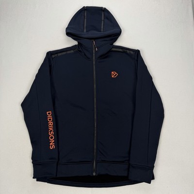 Didriksons Acke Jacket Full Zip Hooded Stretch Fleece Blue Men s XL