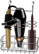 Cabinet Door/Wall Mount Hair Dryer Styling Tools Organizer Storage, Chrome