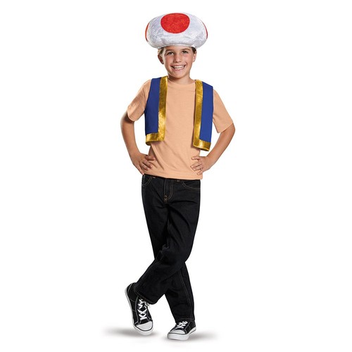Super Mario Toad Costume Accessory Kit Includes Hat and Vest for Kids