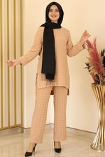 Hosenanzug Sommerlicher Damen Longtunika-Anzug - Modischer Hijab Zweiteiler