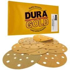 Dura-Gold Variety - 6" Sanding Discs - 17-Hole Hook/Loop for DA Sander - 50pk