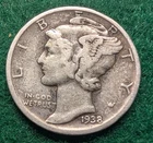 1938-D Mercury Dime 90% Silver.