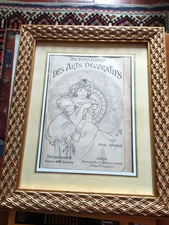 MUCHA""DICTIONNAIRE DES ARTS DECORATIFS "" 1902 "" COUVETURE ORIGINALE"" + CADRE