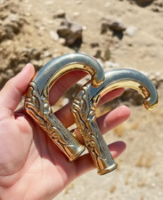 Set of 2 Vintage Handle Solid Brass Designer Head Handle for Walking Stick Cane