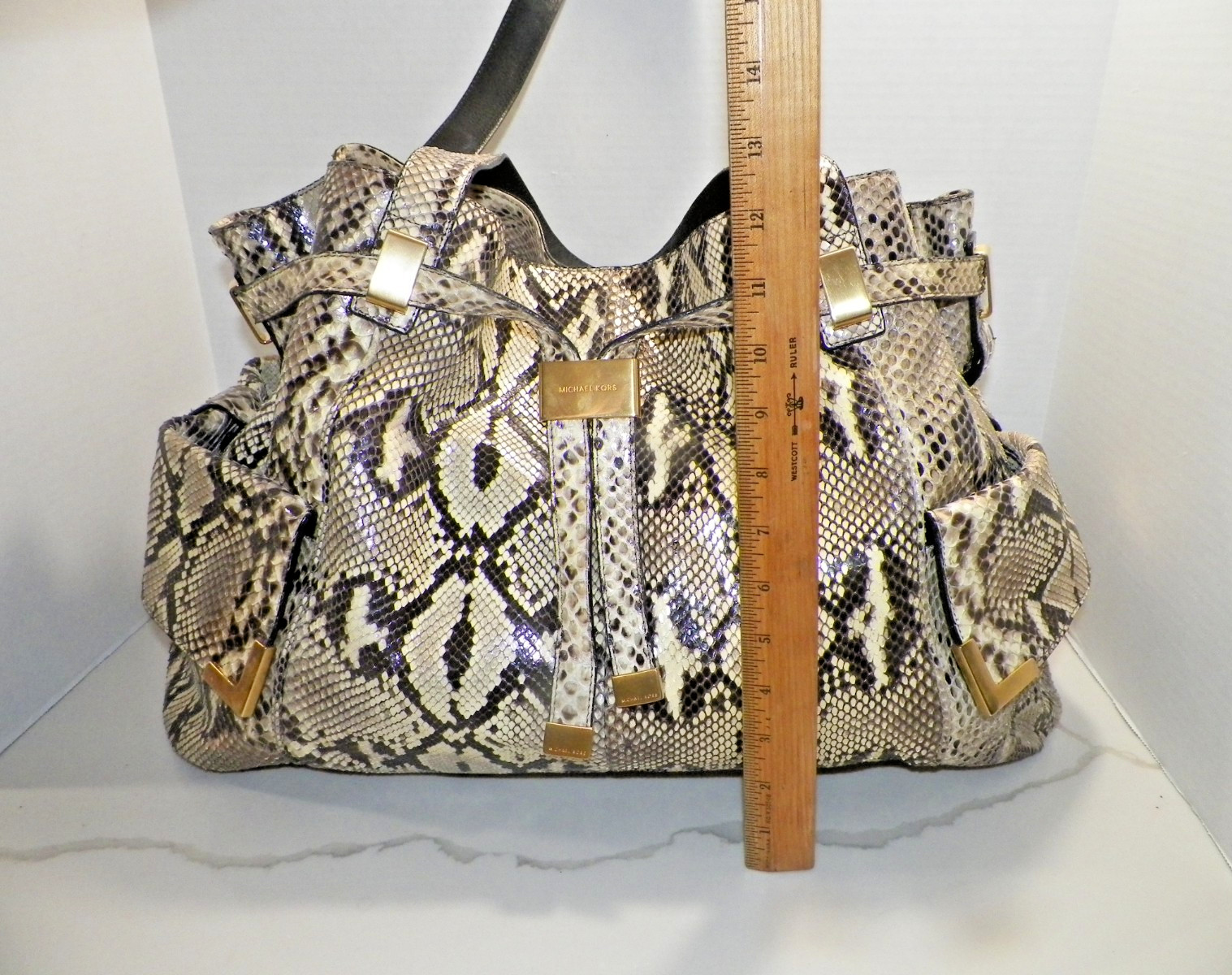 MICHAEL KORS COLLECTION GIA LARGE PYTHON SNAKESKI… - image 17