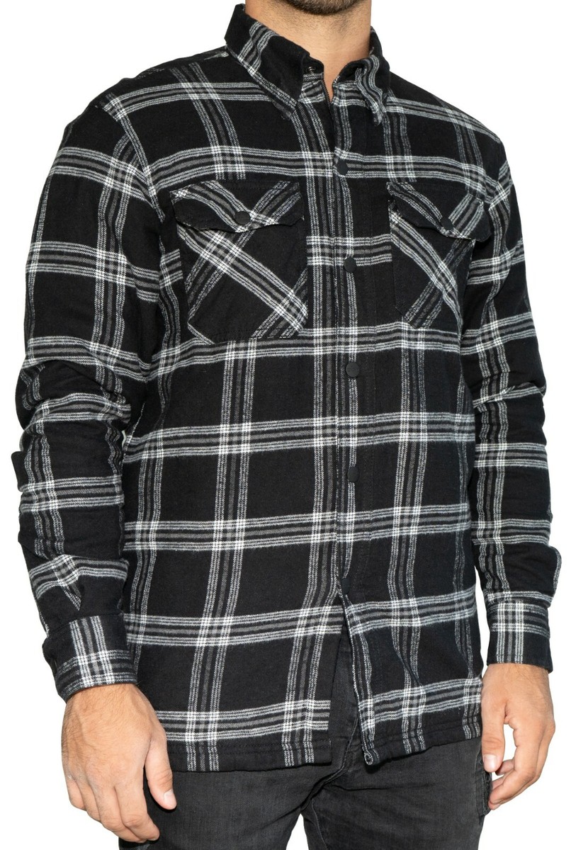 Bikers Gear, Giacca Da Motociclista In Kevlar, Maglia Corazzata Da 280 G/m² Dupont™ Kevlar® Aramide Con Protezione CE, Blu Chk, 52 - Foto 12