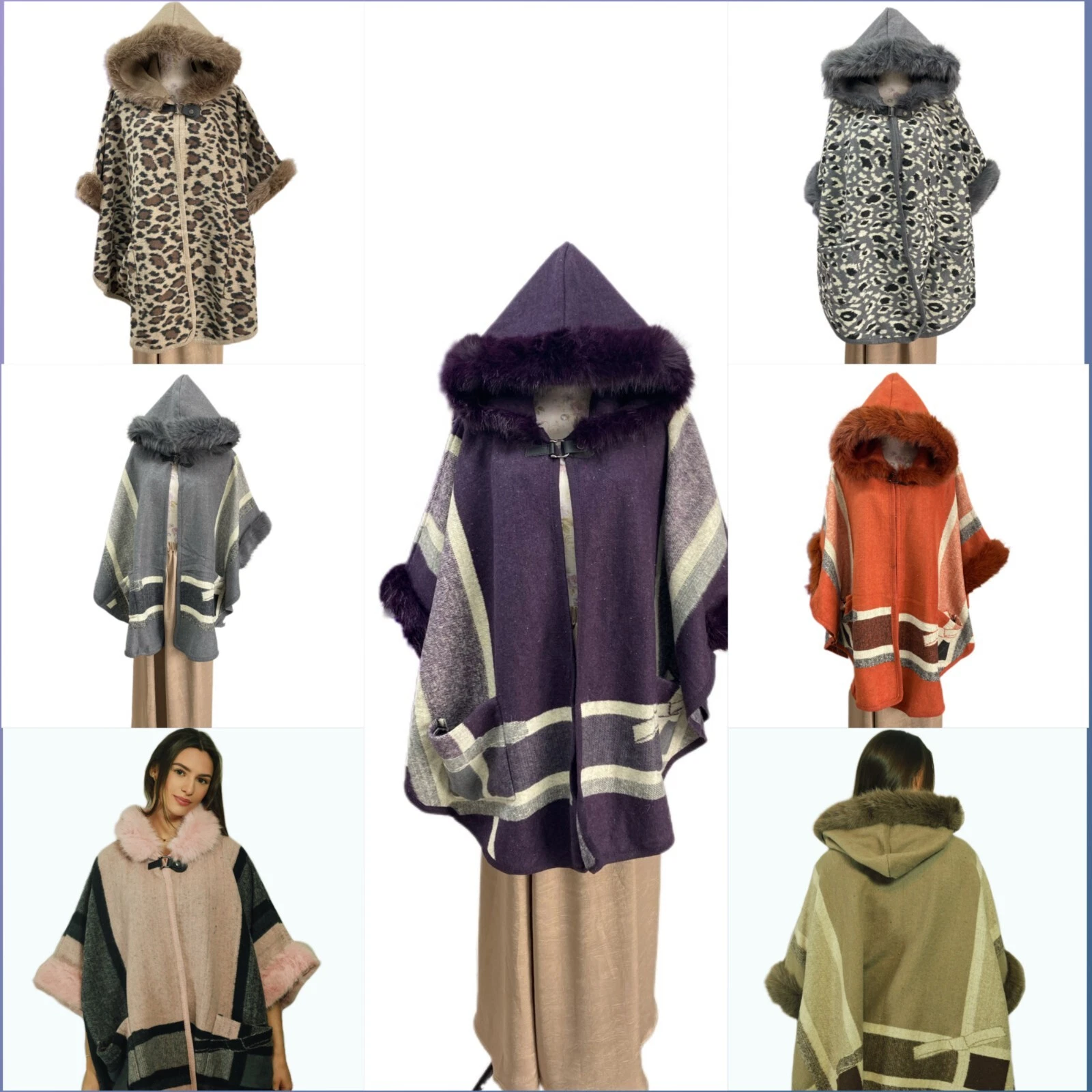 Women's Cozy Hooded Winter Poncho Cape Warm & Stylish Cold-Weather Wrap
Opens in a new window or tab