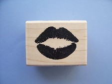 STAMPENDOUS RUBBER STAMPS KISS NEW wood STAMP LAST ONE