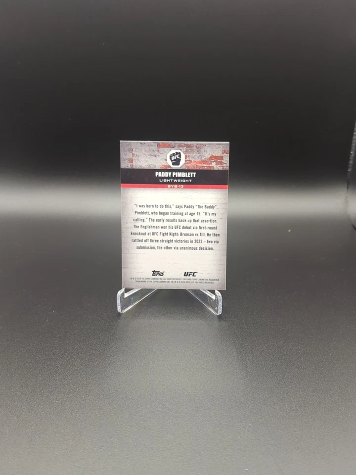 PADDY PIMBLETT 2024 Topps Chrome UFC Brick By Brick #BYB-13 Insert - Image 2 of 2