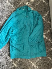 Vintage 80s Windbreaker Jacket Large Teal Men Women Button Unisex