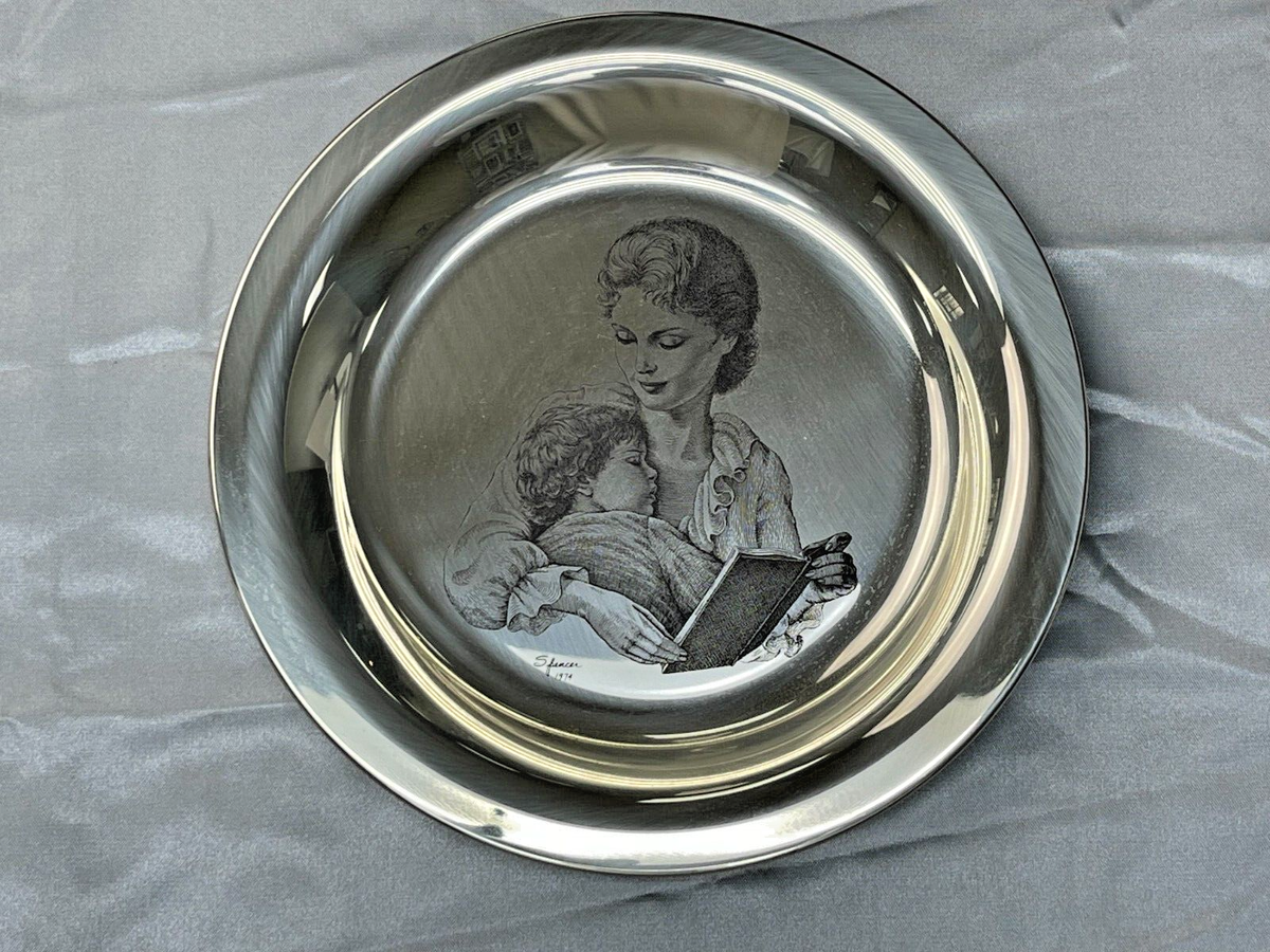 Franklin Mint 1974 Sterling Silver Mother's Day Plate