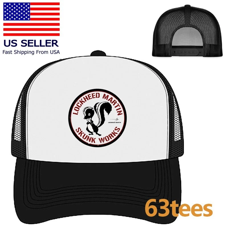Lockheed Martin Skunk Works Black Printed Adjustable Trucker Hat Cap Adult Size