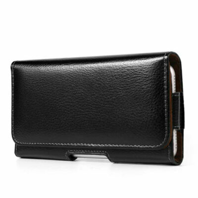 Cell Phone Belt Clip Loops Holster Carry Pouch Premium Leather Wallet Case Cover