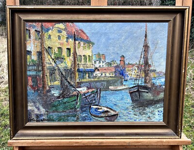 Jens Kongshammer (1884-1974) - Venice maritime scene, oil on canvas painting