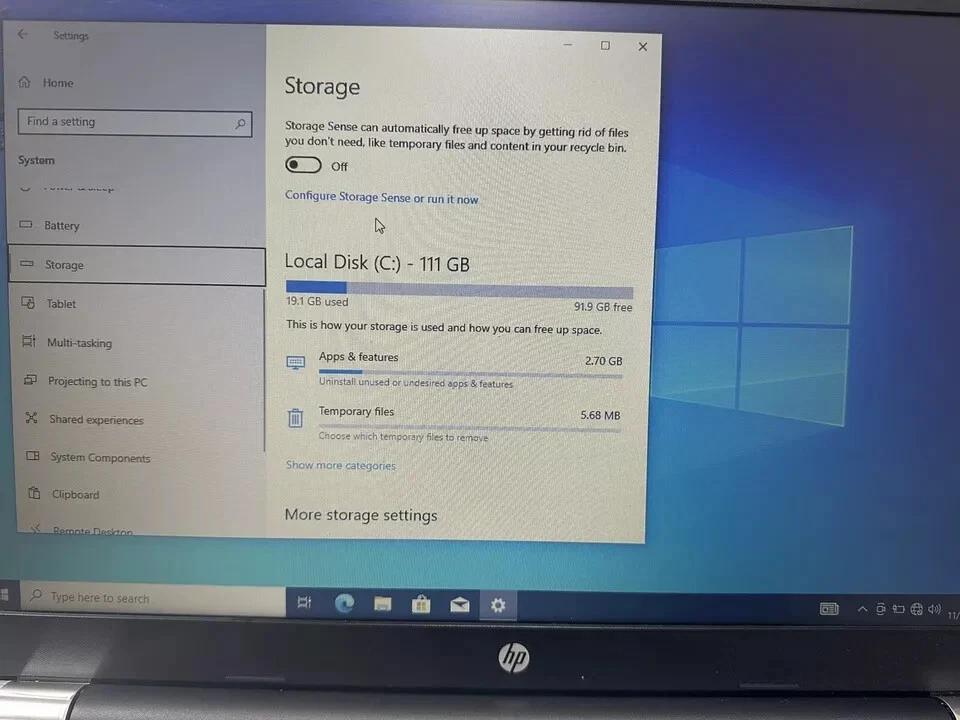 HP Laptop Notebook 250 G6 Intel Core i3-7020u 4GB RAM 120GB WIN 10 LCD Blemish - Image 3 of 4