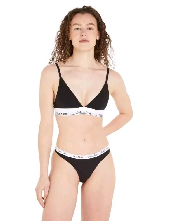 ブラジャー＆ショーツ   Cotton Triangle Bralette Black QF5650-001 Calvin Klein Modern Cotton Unlined Triangle Bra - Black