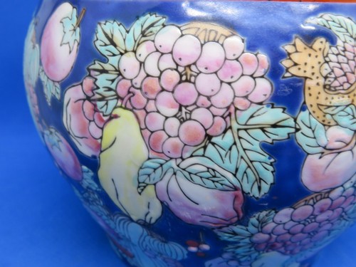 Chinese Cantonese blue glaze vintage Art Deco oriental antique plant pot planter - Picture 10 of 15