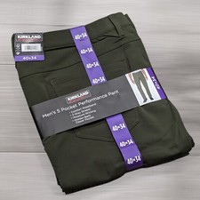 Kirkland Signature Men  s 5 Pocket Performance Pant Hunter Green 40x34 New
