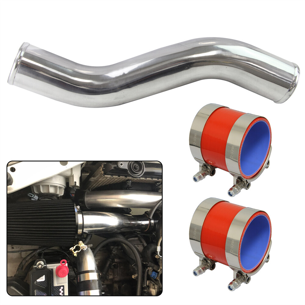 HEEW 70mm (2.75”) 90-Degree Aluminum Intercooler Turbo Pipe – Polished Finish – Silver
