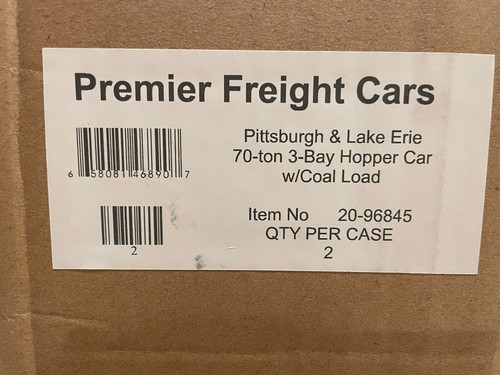 2ea MTH Premier 20-96845 Pittsburgh & Lake Erie P&LE 3-Bay Hoppers 61972 & 64250 - Picture 2 of 2