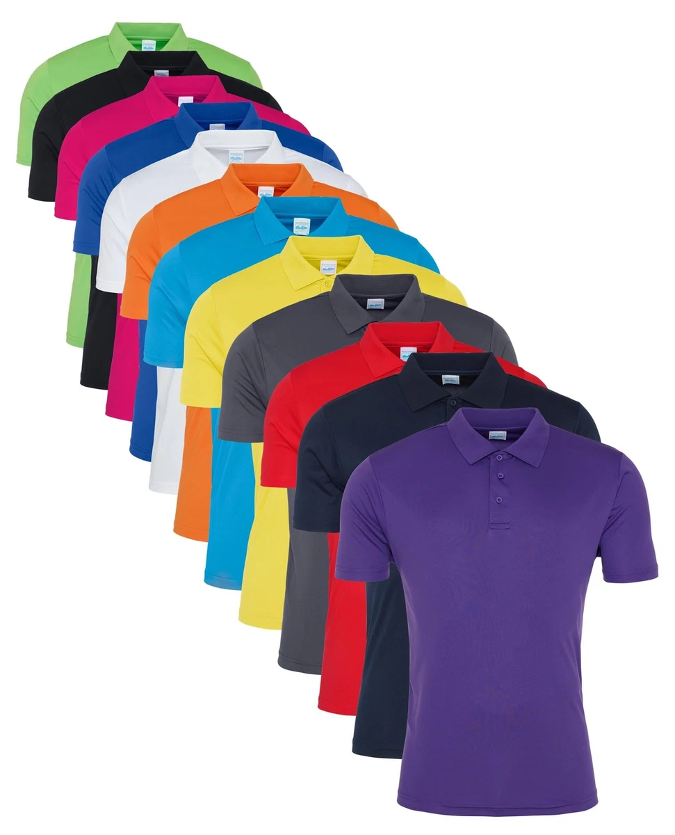 Mens Mans Quick Dry Athletic Wicking Smooth Polyester Polo Sports Shirt