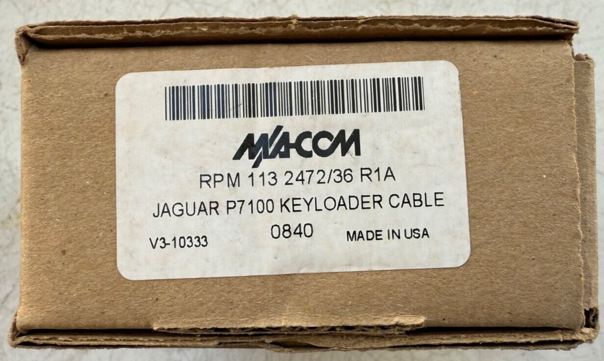 MaCom Harris Jaguar P7100 Programming Keyloader Cable RPM 113 2472