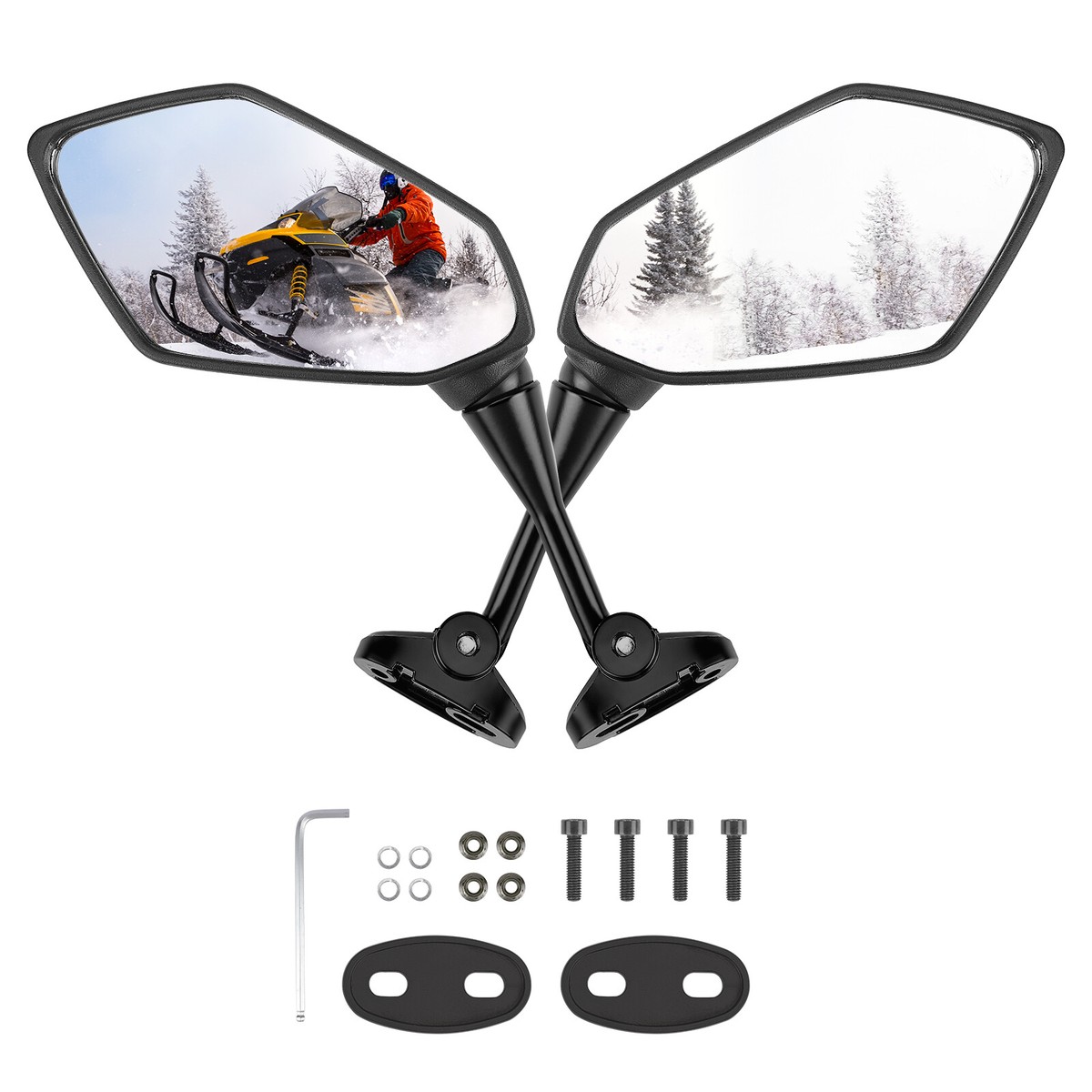 KEMIMOTO Snowmobiles Rear View Mirrors Side mirror for Polaris