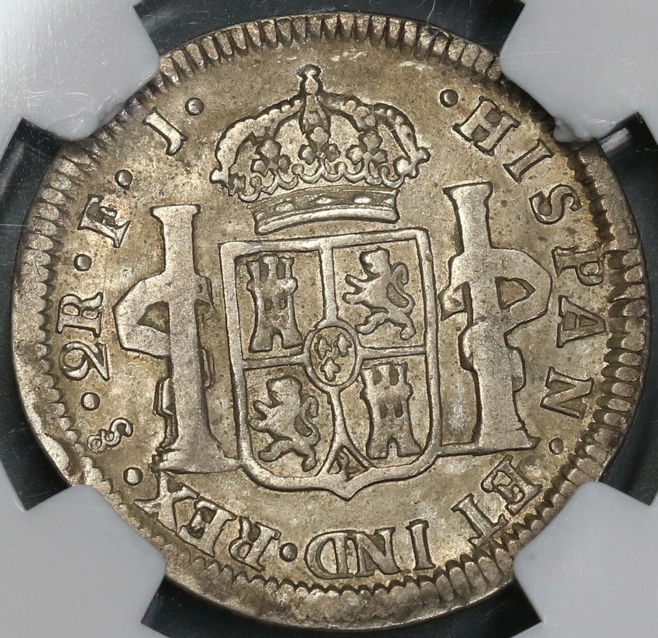 1810 NGC XF 45 Chile 2 Reales Imaginary Bust Spain Colony 45k Coin (19030901C) - Image 4 of 4