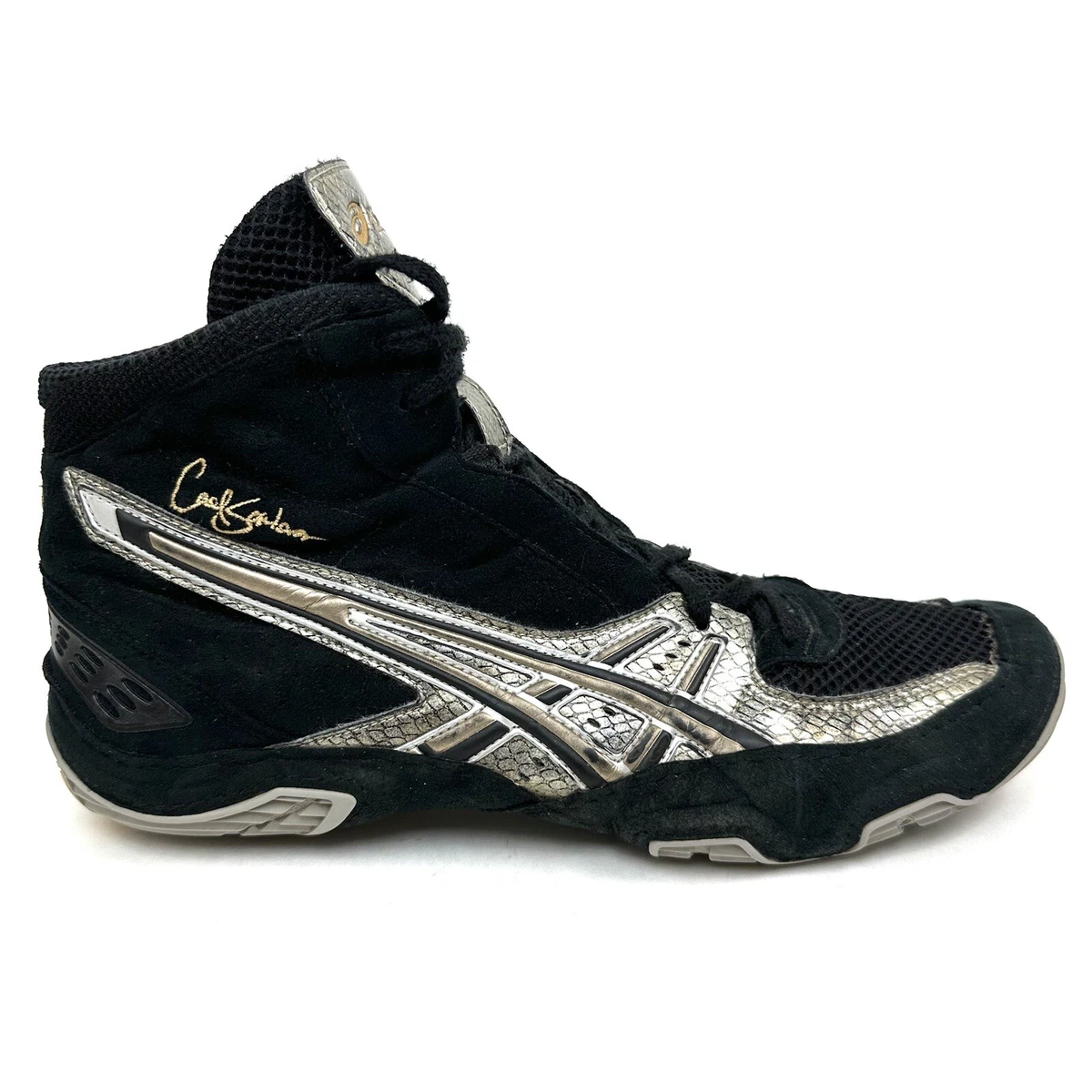 ASICS Cael Sanderson JY700 Mens Size 11.5 Wrestling Shoes Black Copper