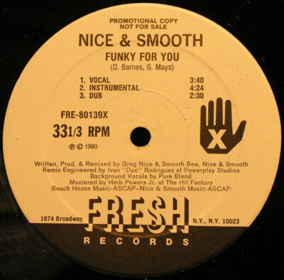Nice and Smooth - Funky For You / VG+ / 12'''', Promo