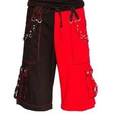 Men Bondage Trouser Punk Rock Transformer Baggy Black Split Shorts/Trip Short