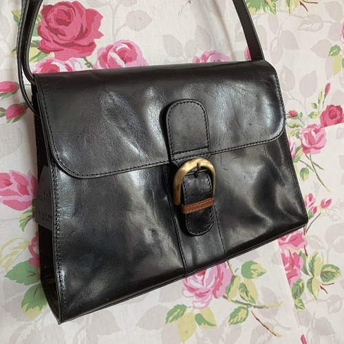 ROWALLAN Black Leather Handbag smart structured, adjustable shoulder strap - Picture 2 of 11