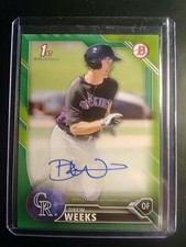 2016 Bowman Retail Prospect, Autographs Green PA-DW Drew Weeks Auto, #d 39/99 RC